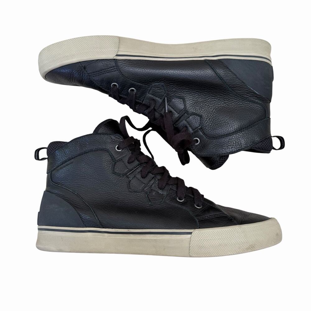 Sorel Caribou Black Leather Mid Waterproof Sneakers Size 13